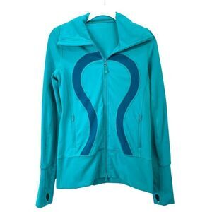Lululemon In Stride hooded Jacket Sz‎ 4 turquoise